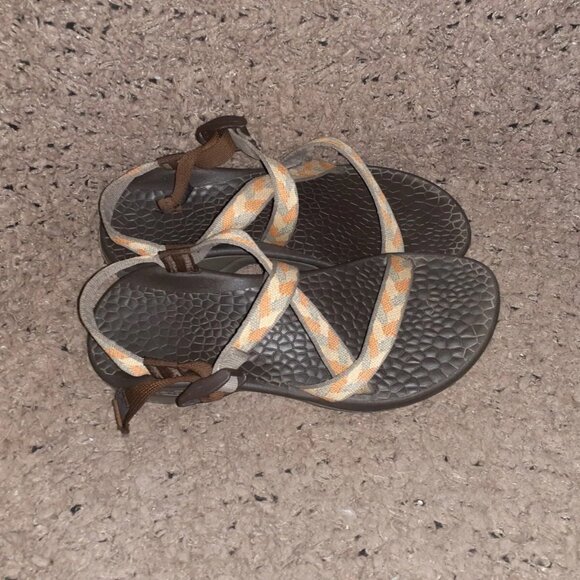 CHACO Z/1 Sandals-Braided Multicolor Geometric Neutrals-Classic-Sz 9-Excellent - Picture 7 of 8